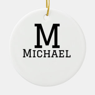 Monogram Hauptstadt masculine fügen Sie Namen einf Keramik Ornament