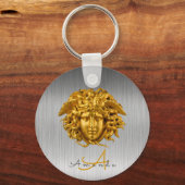 Monogram Haute Couture Gold Medusa Mask Silver Schlüsselanhänger (Rückseite)