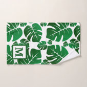 Monogram Hawaii Monstera Pflanze Palm Blätter Badhandtuch Set (Handtuch)