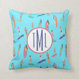 Monogram Hawaiian Surfer Throw Kissen