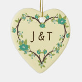 Monogram Heart and Laurel Wreath Ornament (Rechts)