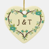 Monogram Heart and Laurel Wreath Ornament (Hinten)