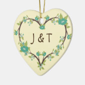 Monogram Heart and Laurel Wreath Ornament (Links)