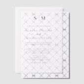 Monogram Heart Calligraphy Minimalistisch Wedding Pergament Einladungen (Versetzt (Einladung))