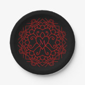 Monogram Heart Mandala Pappteller (Vorderseite)