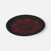 Monogram Heart Mandala Pappteller (Schrägansicht)