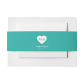 Monogram Heart Modern Wedding Custom Color Einladungsbanderole (Vorderseite Beispiel)
