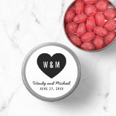 Monogram Heart Modern Wedding Save the Date Runder Aufkleber