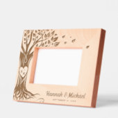 Monogram Heart Names Tree of Life Wedding Foto Geätzte Rahmen (Links)