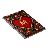 Monogram Heart Notebook mit individueller Erstauss Notizblock (Rechte Seite)