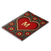 Monogram Heart Notebook mit individueller Erstauss Notizblock (Linke Seite)