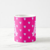Monogram Hearts Hot Pink Lilac Kaffeetasse (Mittel)