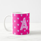 Monogram Hearts Hot Pink Lilac Kaffeetasse (Links)