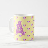 Monogram Hearts Lilac Yellow Kaffeetasse (Vorderseite Links)