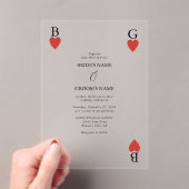 Monogram Hearts Playing Card Einladung (Insitu (Handheld))