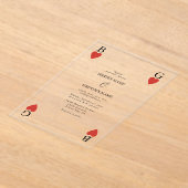 Monogram Hearts Playing Card Einladung (Ablage )