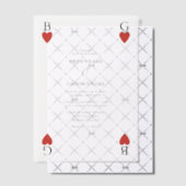 Monogram Hearts Playing Card Einladung (Versetzt (Einladung))