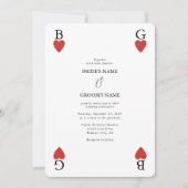 Monogram Hearts Playing Card Einladung (Vorderseite)