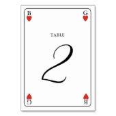 Monogram Hearts Playing Card Hochzeitkarte Tischnu Tischnummer (Rückseite)
