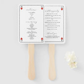 Monogram Hearts Playing Card Wedding Program Fächer (Vorne und Hinten)