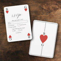 Monogram Hearts Playing Card WedelResponse UAWG