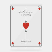Monogram Hearts Playing Card Wedelzeichen Acrylschild (Vorderseite)