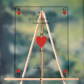 Monogram Hearts Playing Card Wedelzeichen Acrylschild (Neutral)