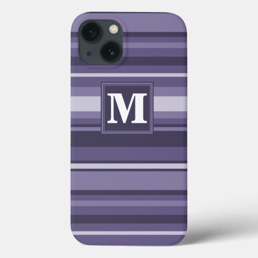 Monogram Heather lila Stripes Case-Mate iPhone c Hülle (Rückseite)