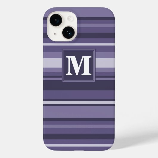 Monogram Heather lila Stripes Case-Mate iPhone c Hülle (Rückseite)