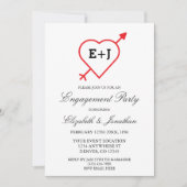 Monogram Heft and Arrow Engagement Party Einladung (Vorderseite)