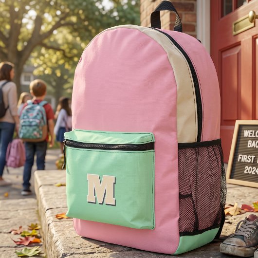 Monogram hell initiale Multicolor Bedruckter Rucksack