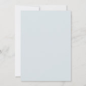 Monogram, hellblaue Ampere und moderne Hochzeit Einladung (Rückseite)