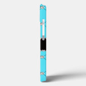 Monogram hellblaue Tubuldiamanten Case-Mate iPhone Hülle (Rückseite / Links)