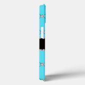 Monogram hellblaue Tubuldiamanten Case-Mate iPhone Hülle (Rückseite / Rechts)