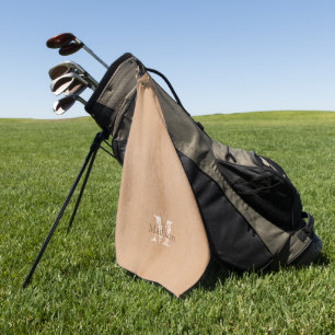 Monogram, hellbraun golfhandtuch