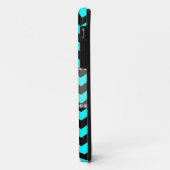 Monogram, helle Aqua und schwarze Chevronen Case-Mate iPhone Hülle (Hinten/Links)