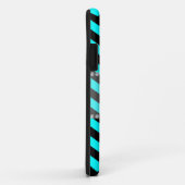 Monogram, helle Aqua und schwarze Chevronen Case-Mate iPhone Hülle (Hinten/Rechts)