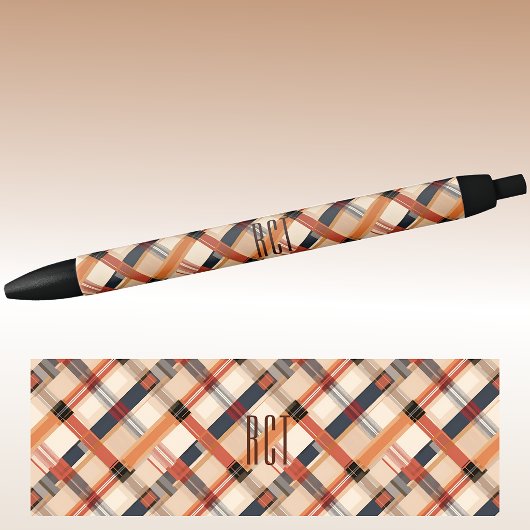 Monogram | Herbst-Diagonal-Kariert-Tinte Kugelschreiber