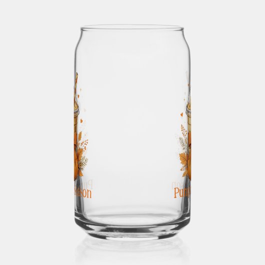 Monogram Herbst Herbst Pumpkin-Ice-Kaffee-Latte Dosenglas (Links)