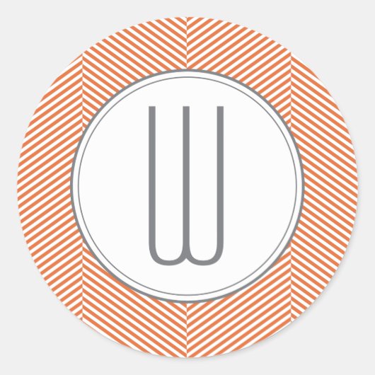 Monogram Herringbone Stickers Orange (Vorderseite)