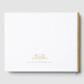 Monogram Herz Wappen handgezeichnete weiße Hochzei Gästebuch (Rückseite)