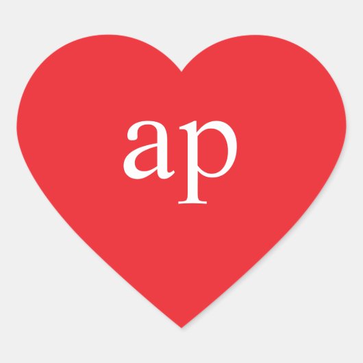 MONOGRAM HERZSTEUERELEMENT | Initial Red Heart Lab Herz-Aufkleber (Vorderseite)