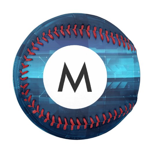 Monogram High-Tech-Digitaler Hintergrund Baseball (Vorderseite Links)