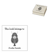 Monogram Highland Cow Dieses Buch gehört Gummistempel (Stempel)