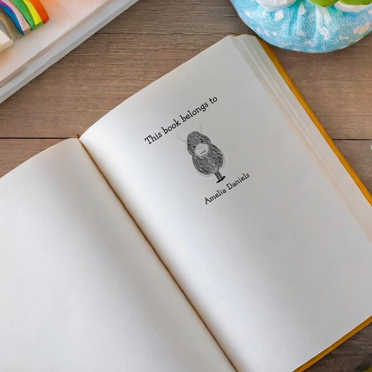 Monogram Highland Cow Dieses Buch gehört Gummistempel