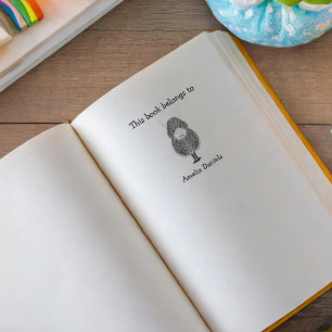 Monogram Highland Cow Dieses Buch gehört Gummistempel