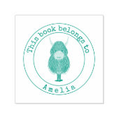 Monogram Highland Cow Dieses Buchzeichen Permastempel (Design)