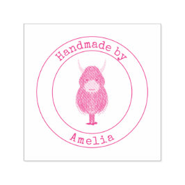 Monogram Highland Cow Handmade by Permastempel