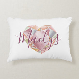 Monogram hinzufügen oder Niedlich Blush Pink Heft Dekokissen