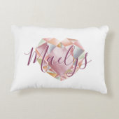 Monogram hinzufügen oder Niedlich Blush Pink Heft Dekokissen (Rückseite)